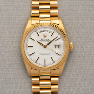 Rolex Daydate 1803 "Red Quarters" in Yellow gold with complete set and double dial
